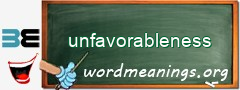 WordMeaning blackboard for unfavorableness